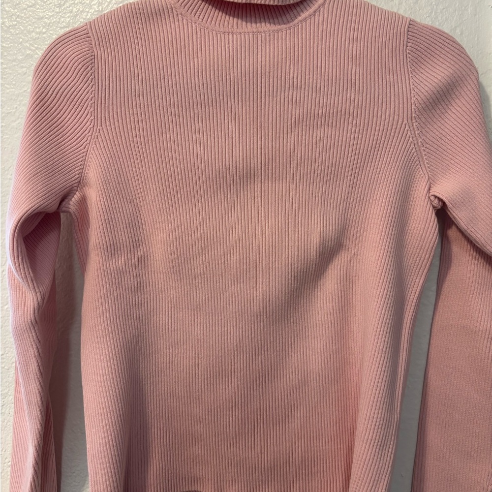 Ralph Lauren Soft Pink Ribbed Knit Top
